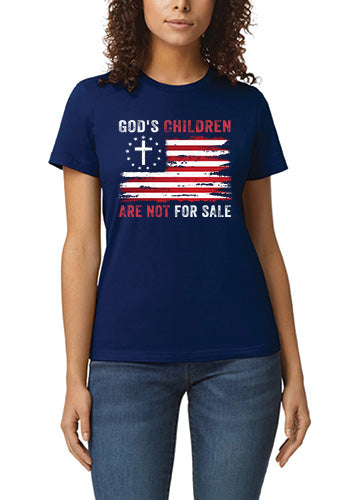 God's Children Are Not For Sale w/ American Flag and Cross T-Shirt