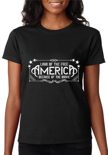 Land of the Free - America - Because of the Brave T-Shirt