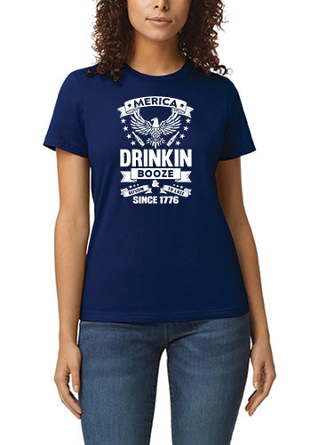 Merica Drinkin Booze Refusin to Lose Since 1776 T-Shirt